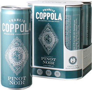 フランシス・コッポラ　ダイヤモンド・セレクション　ピノ・ノワール　モントレー・カウンティ　250ml缶　4本セット　NV　赤　※通常サイズのワイン11本まで同梱可能　 Pinot Noir Monterey / Francis Coppola Diamond Collection   スピード出荷